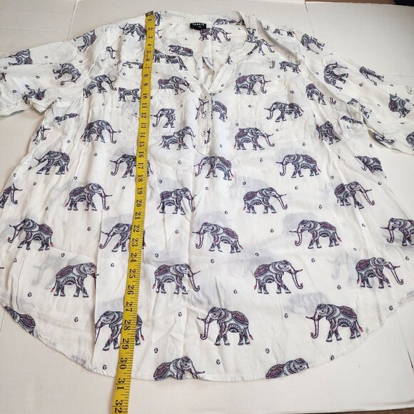 Torrid women 3 / 3X Harper Challis Elephant Print top blouse shirt - Picture 11 of 12
